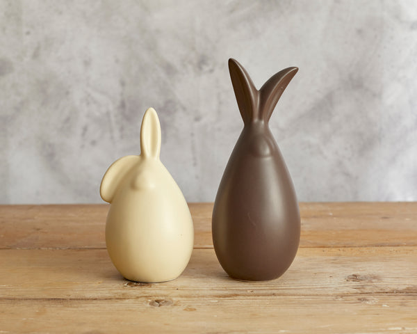 Set of 2 Porcelain Easter Bunnies What a Host Home Decor