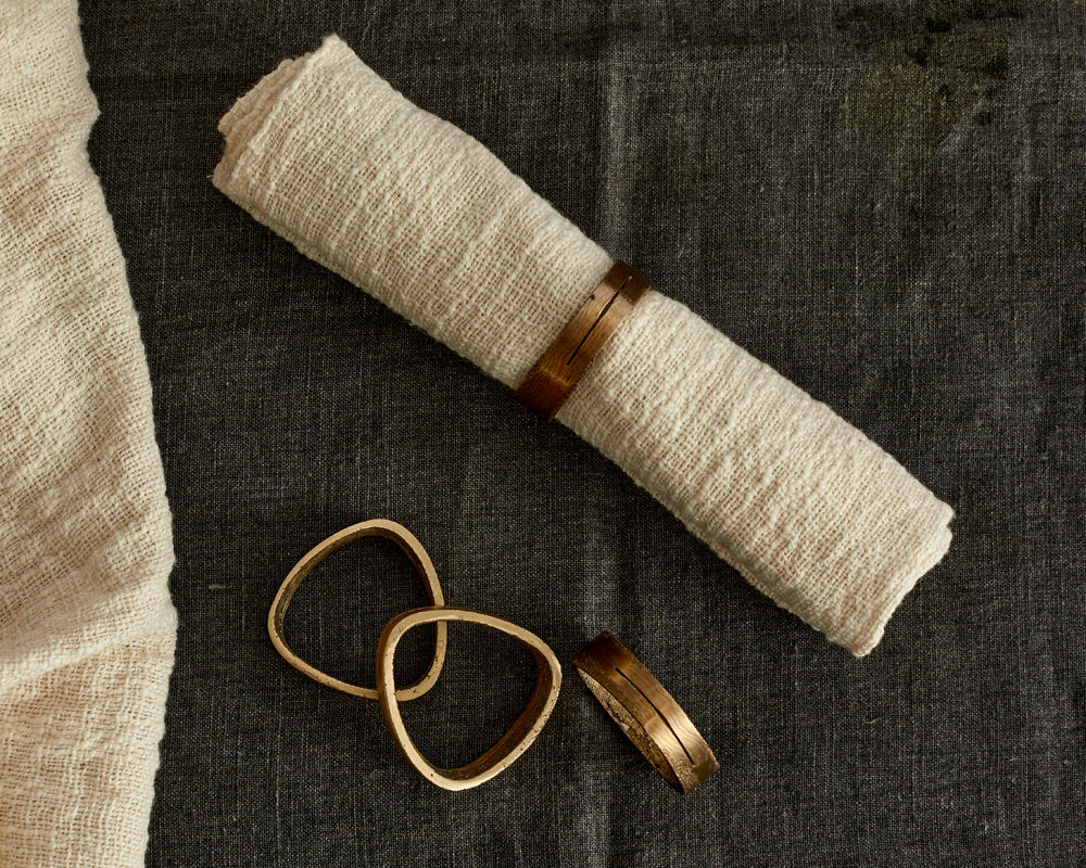 What a Host Home: Brass Gold Napkin Rings Set