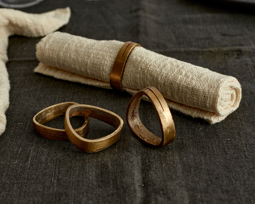 What a Host Home: Brass Gold Napkin Rings Set