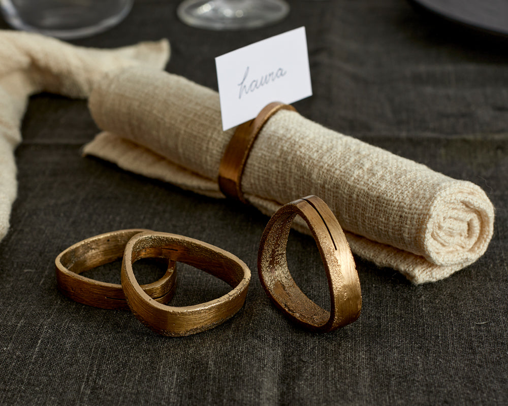 What a Host Home: Brass Gold Napkin Rings Set