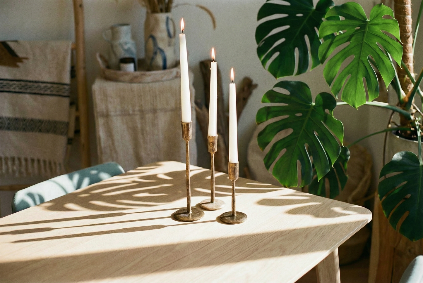 Handcrafted Candle Holders Gold Set of 3 from What a Host Home