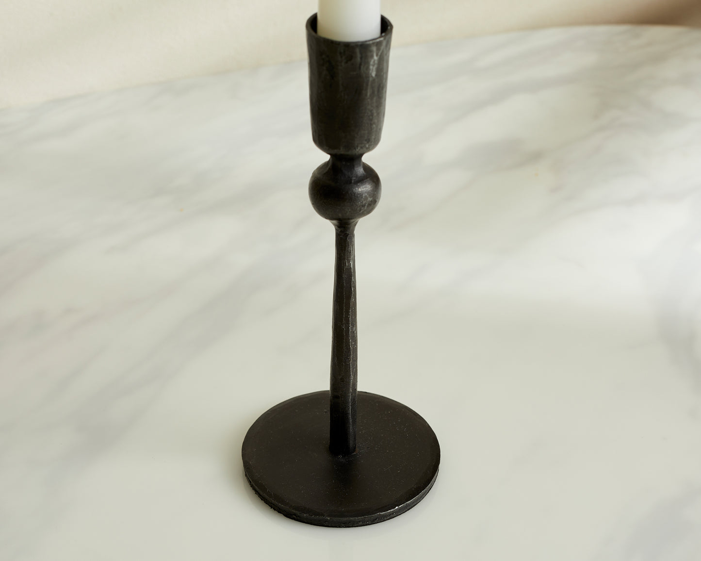 Rustic Modern Black Candle Holder with Dinner Candle from What a Host Home