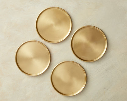 Gold Brass Glass Coasters Set What a Host Home