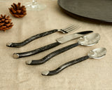 Silver Stainless Steel Rustic Cutlery Set from What a Host Home