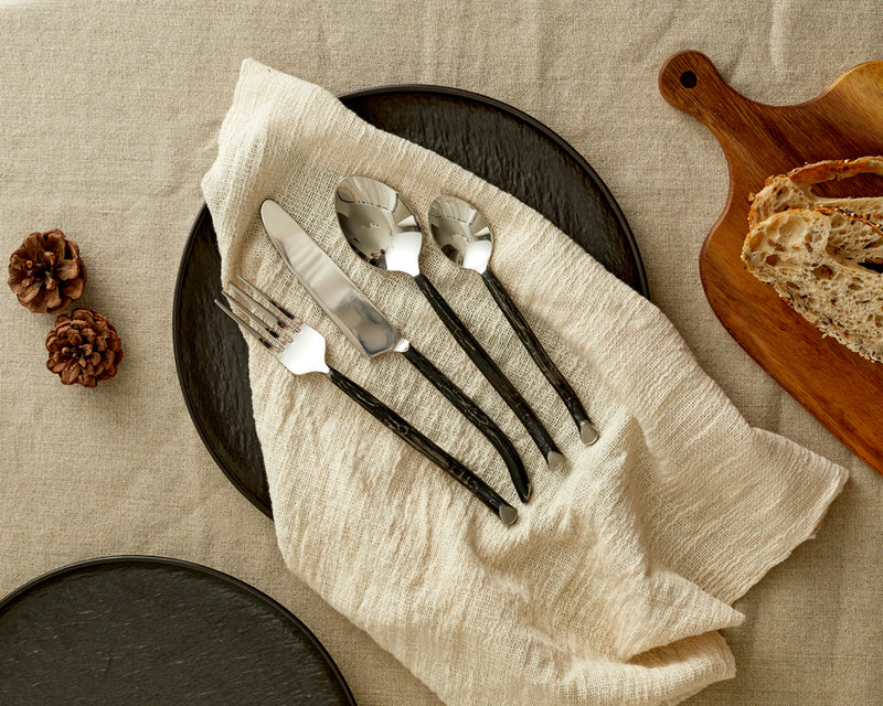 Silver Stainless Steel Rustic Cutlery Set
