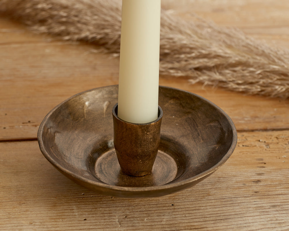 Iron Gold Antique Brass Candle Holder What a Host Home Decor
