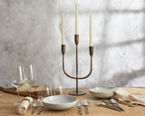 Rustic Antique Trident Brass Candelabra in gold from What a Host Home