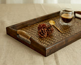 Rectangle Serving Tray made of rattan and wood from What a Host HomeRectangle Serving Tray made of rattan and wood from What a Host Home