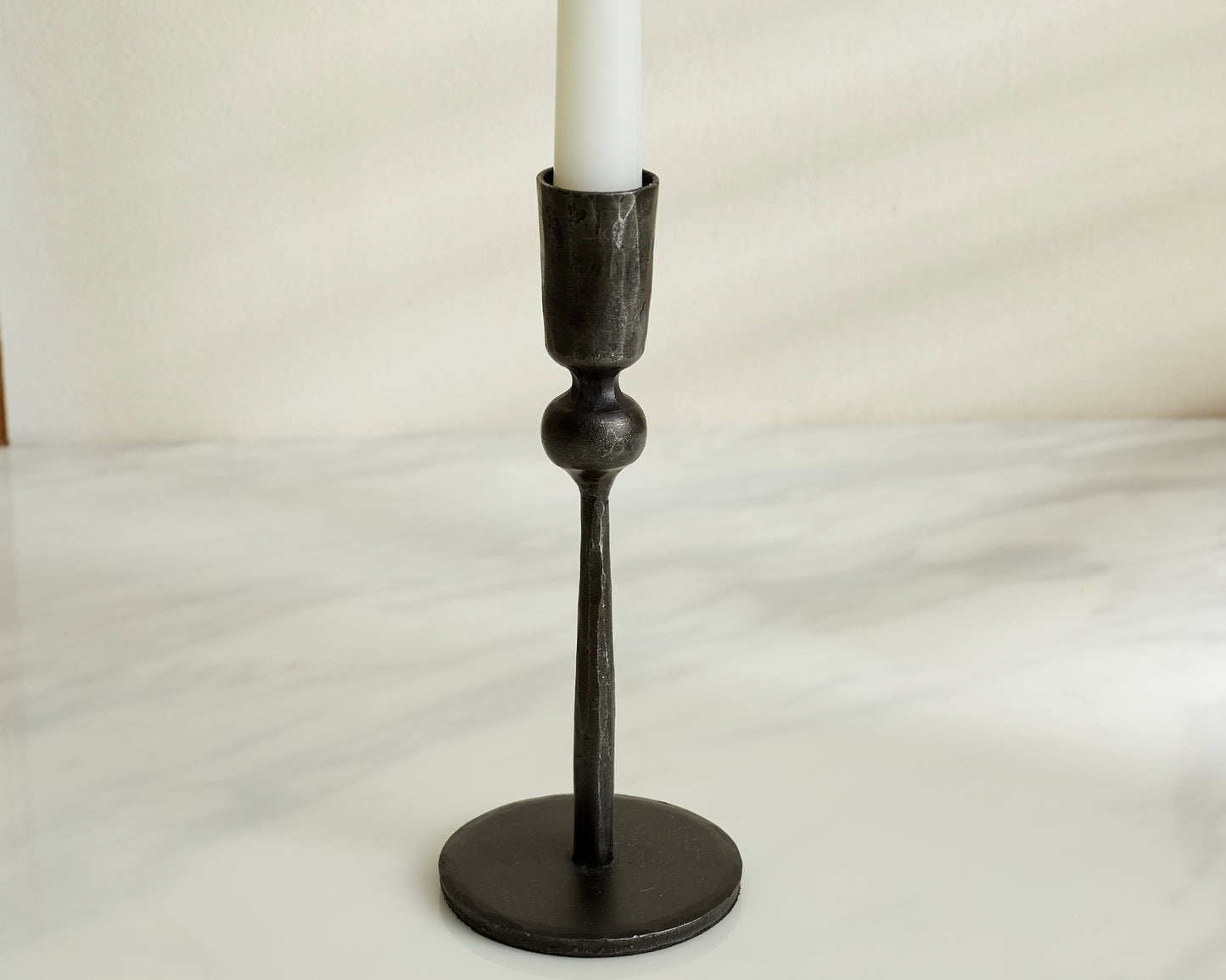 Rustic Modern Black Candle Holder with Dinner Candle from What a Host Home