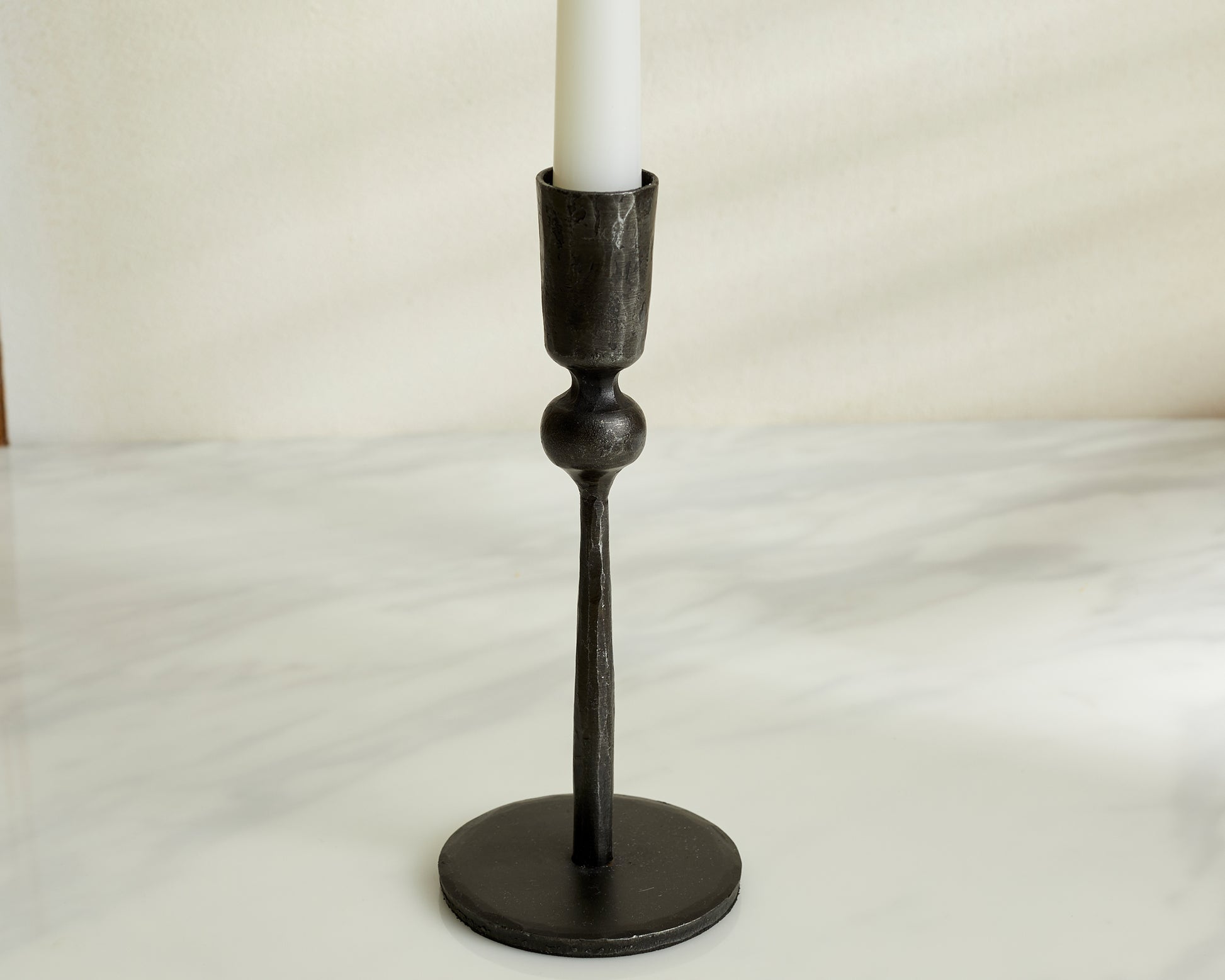 Rustic Modern Black Candle Holder with Dinner Candle from What a Host Home