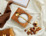 Teak Single Cellar with Matte Gold Spoon from What a Host Home