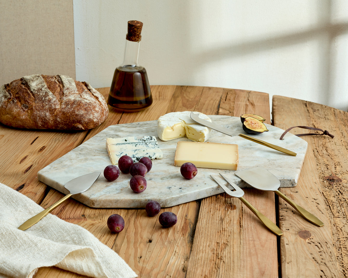 Modern Torrent Marble Serving and Charcuterie Board Irregular Shape from What a Host Home