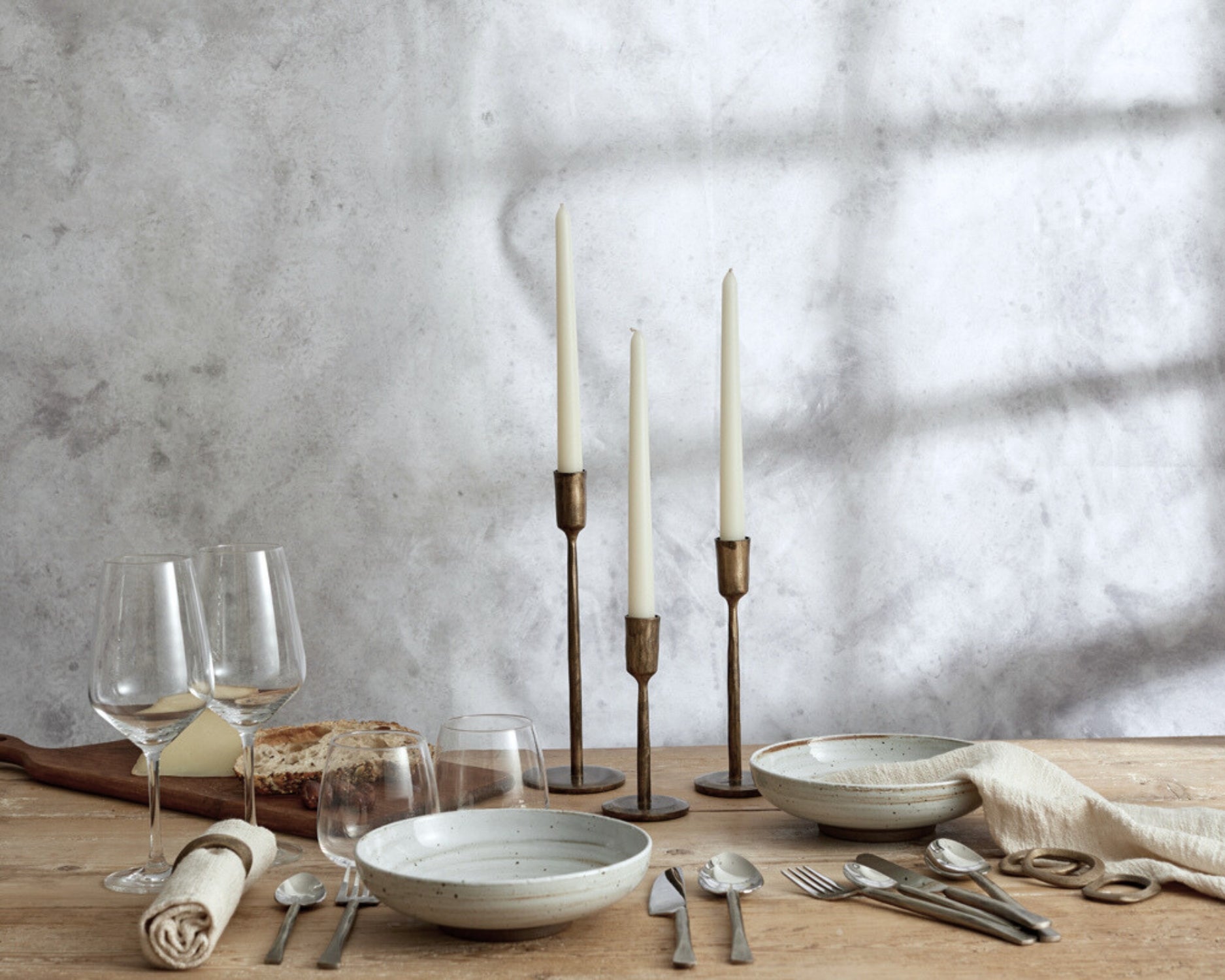Iron Rustic Modern Gold Antique Candle Holders Set from What a Host Home Decor