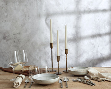 Iron Rustic Modern Gold Antique Candle Holders Set from What a Host Home Decor