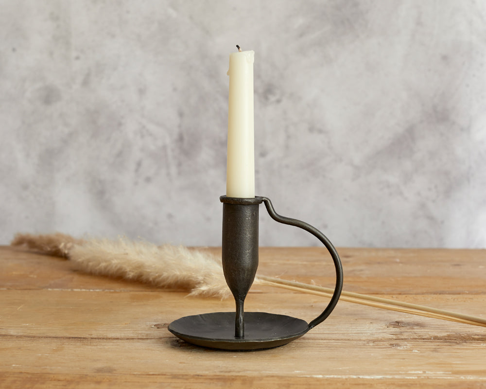 Iron Antique Candle Holder with handle What a Host Home Decor