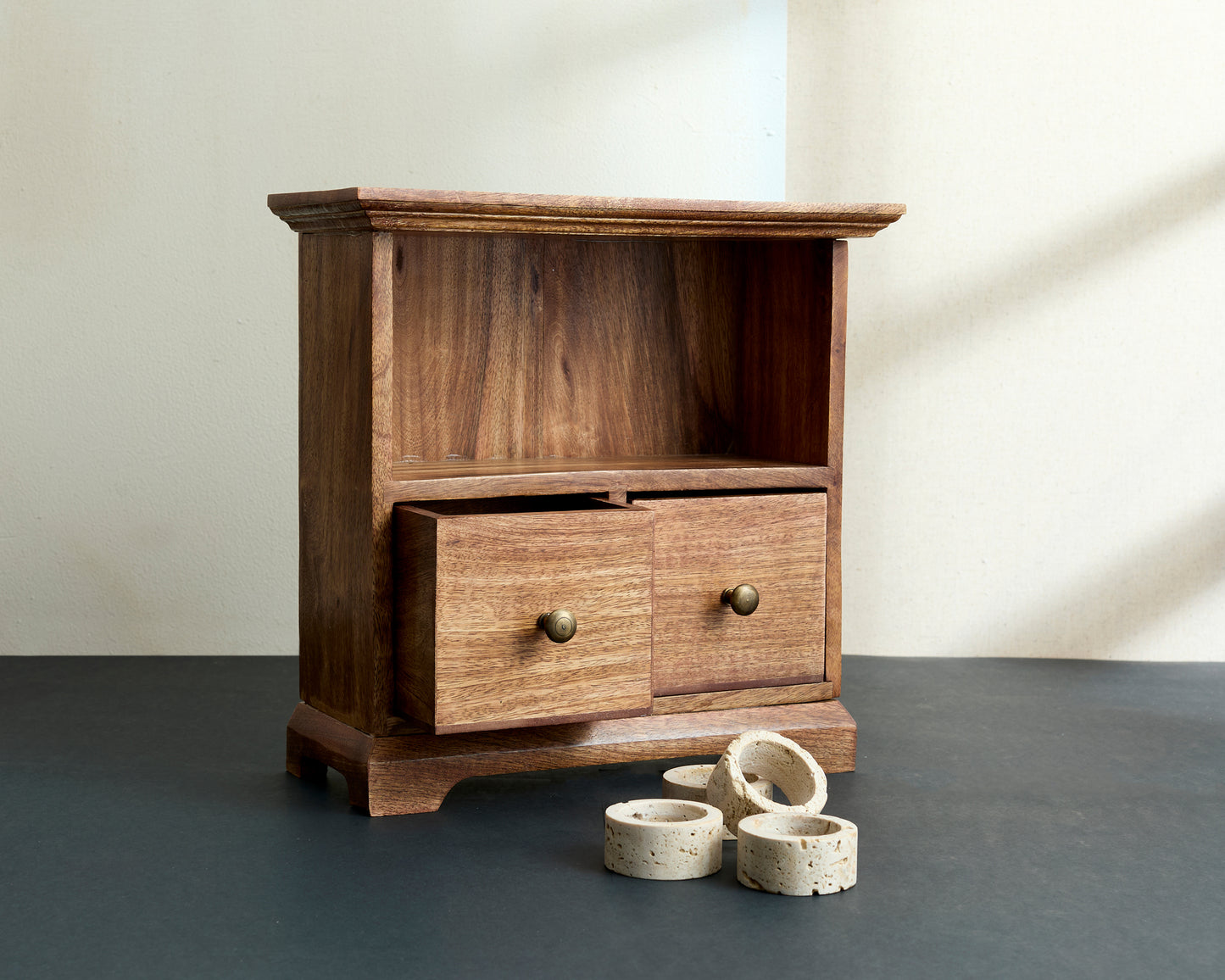 Small Storage Rustic Wooden Cabinet with Drawers from What a Host Home