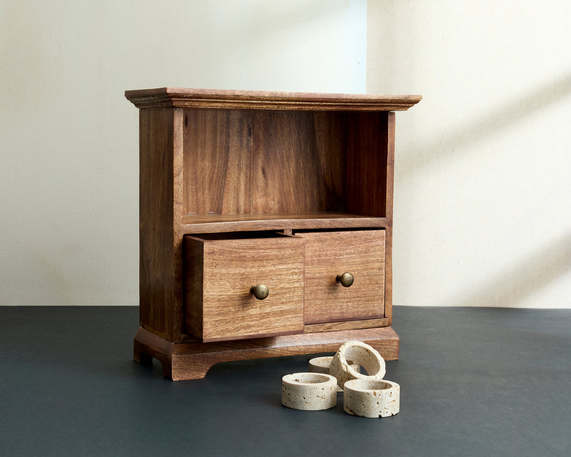 Small Storage Rustic Wooden Cabinet with Drawers from What a Host Home