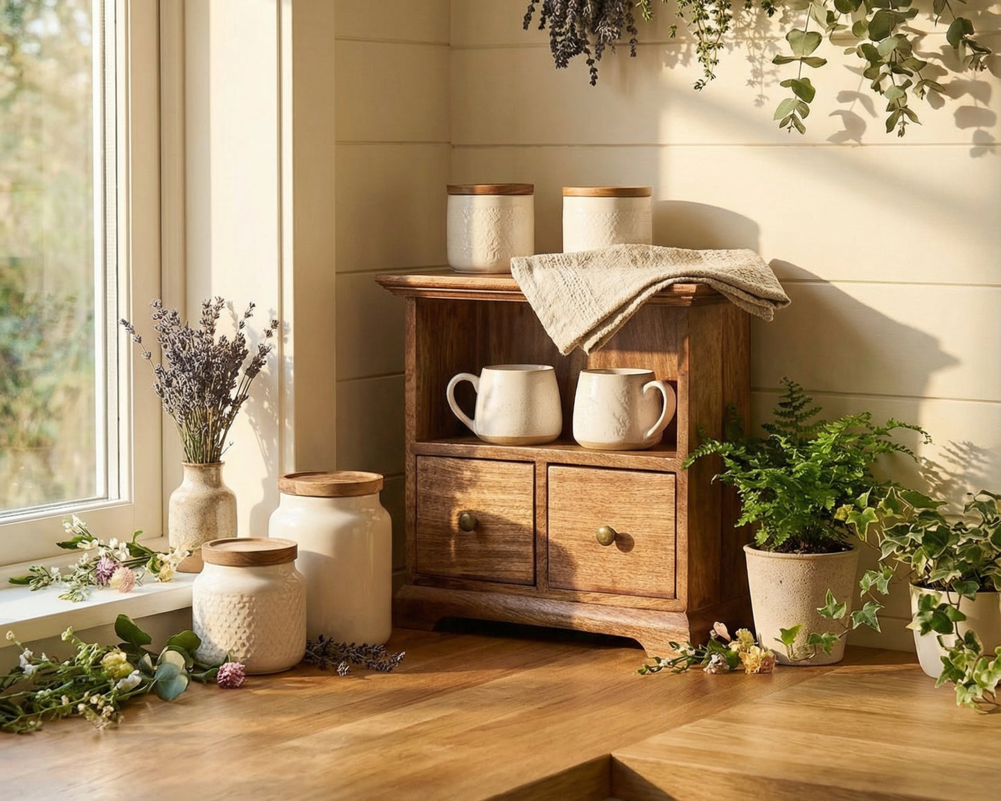 Small Cabinet Storage in Rustic Wooden with Drawers from What a Host Home