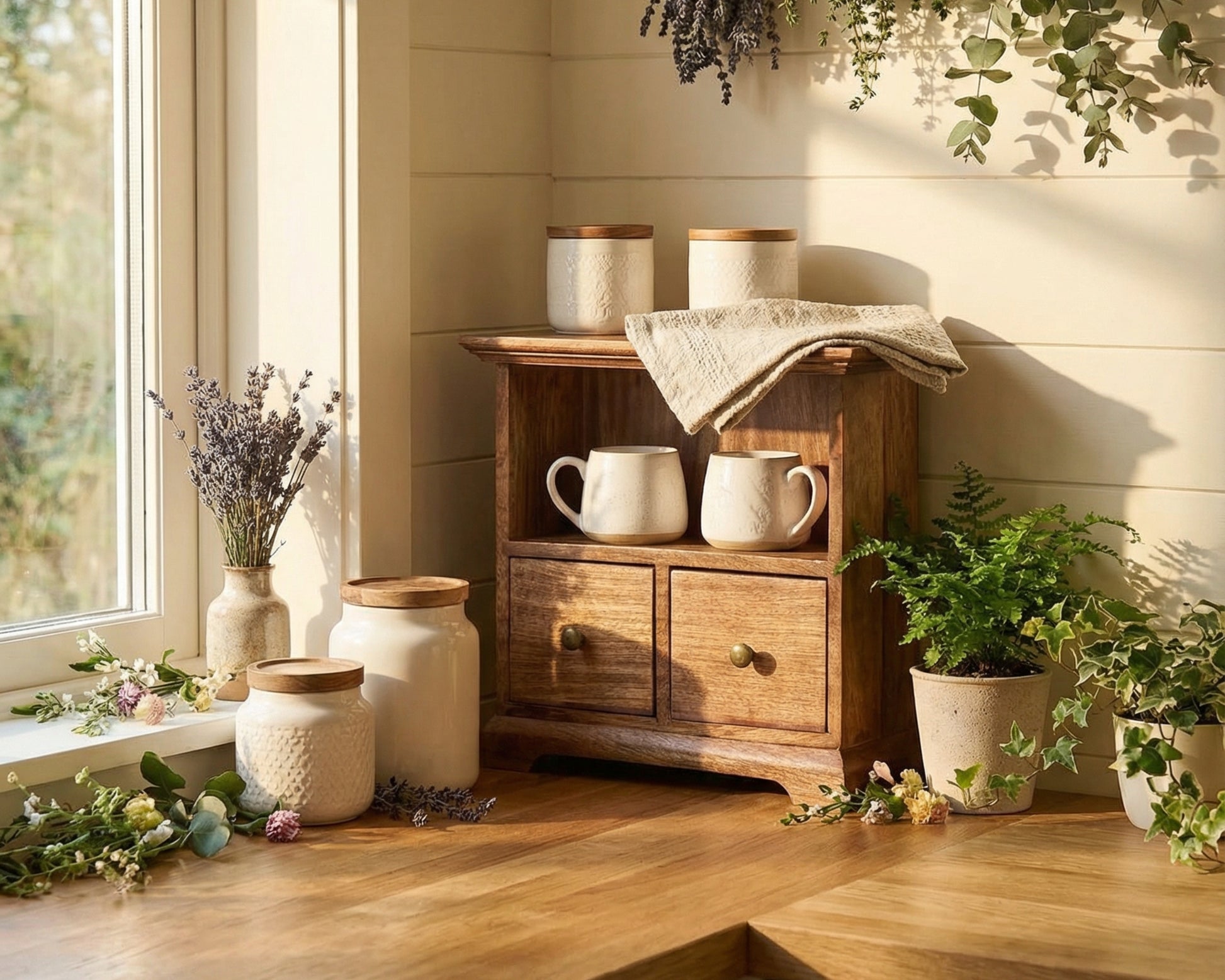 Small Cabinet Storage in Rustic Wooden with Drawers from What a Host Home