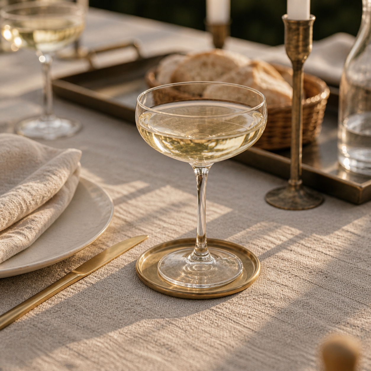 Layer texture, weight and warm light editorial styling for Setting a Summer Table for Six: Refined Hosting Ideas
