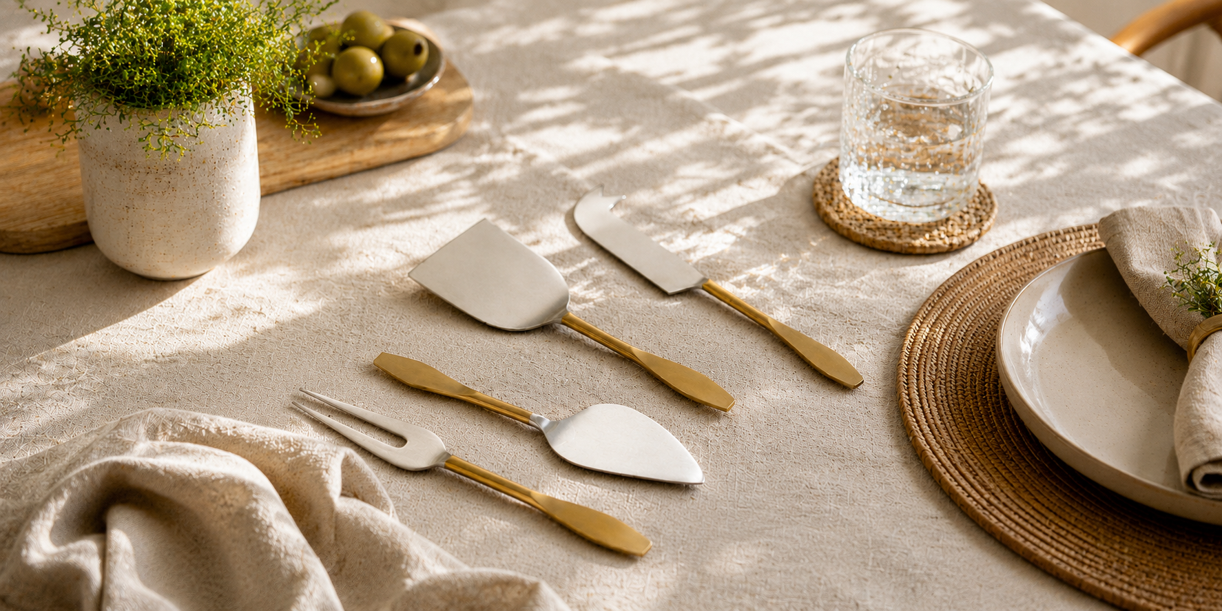Cheese Knife Set – 4 Piece Stainless Steel Cheese Board Cutlery