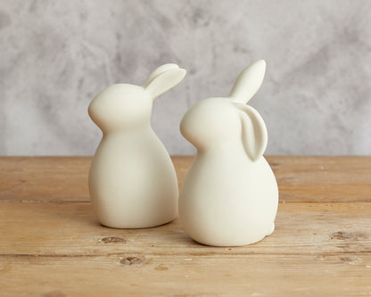 Easter White Bunnies Set Ceramic What a Host Home Decor