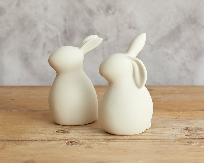 Easter White Bunnies Set Ceramic What a Host Home Decor