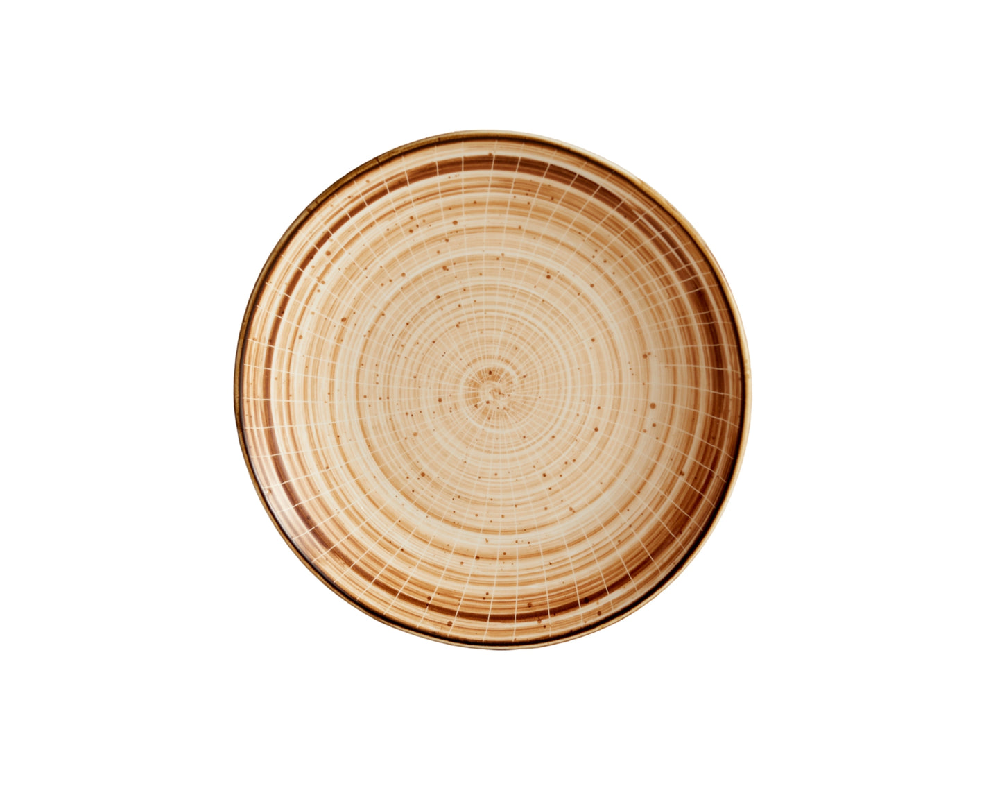 Porcelain Round Starter Plate brown dishwasher and microwave safe. Tableware from What a Host Home Decor