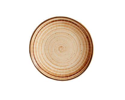 Porcelain Round Starter Plate brown dishwasher and microwave safe. Tableware from What a Host Home Decor