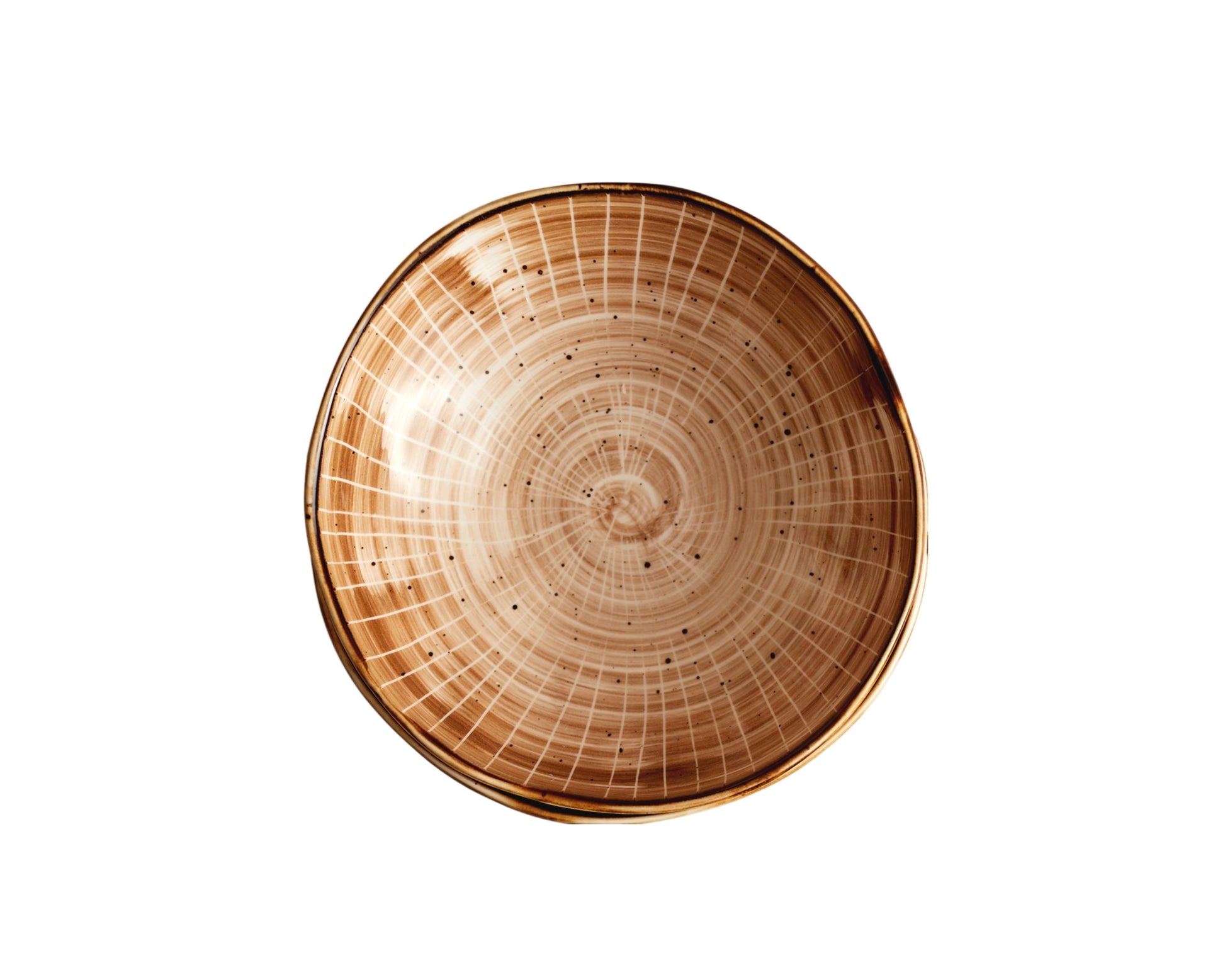 Porcelain Round Bowl brown dishwasher and microwave safe. Tableware from What a Host Home Decor