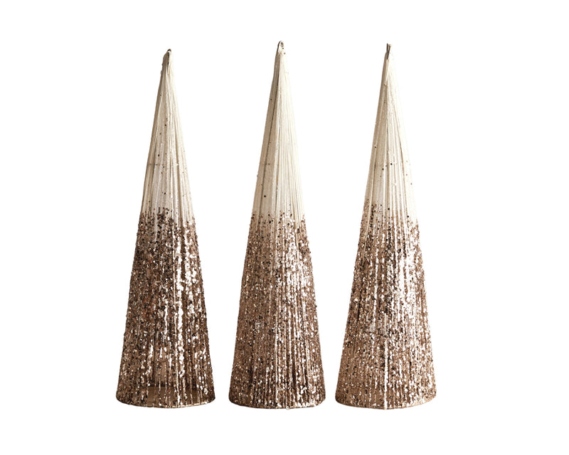 Christmas Table Decorations: Snowed Conic Modern Trees from What a Host Home Decor
