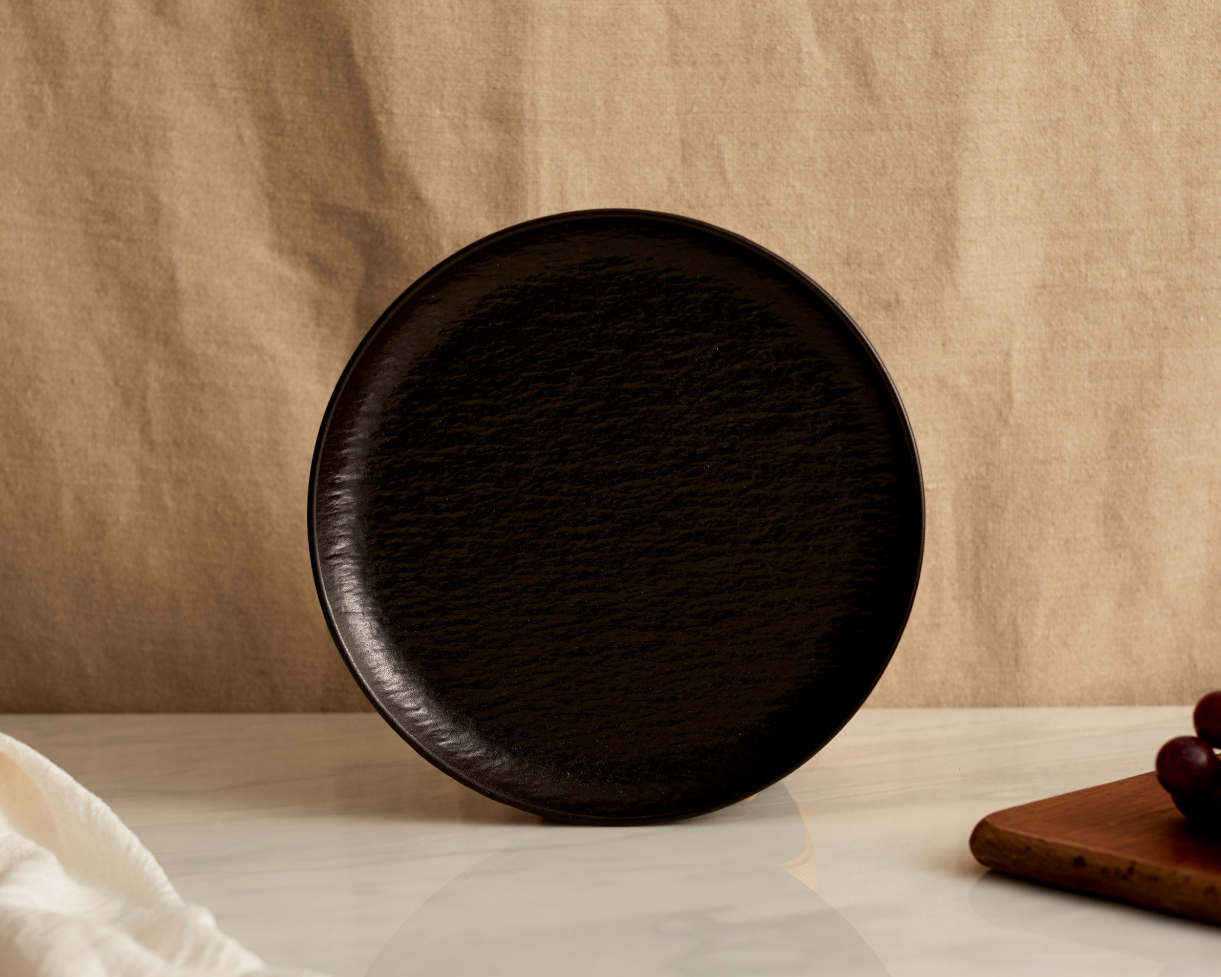 Black Round Porcelain Plate Restaurant Quality from What a Host Home Decor