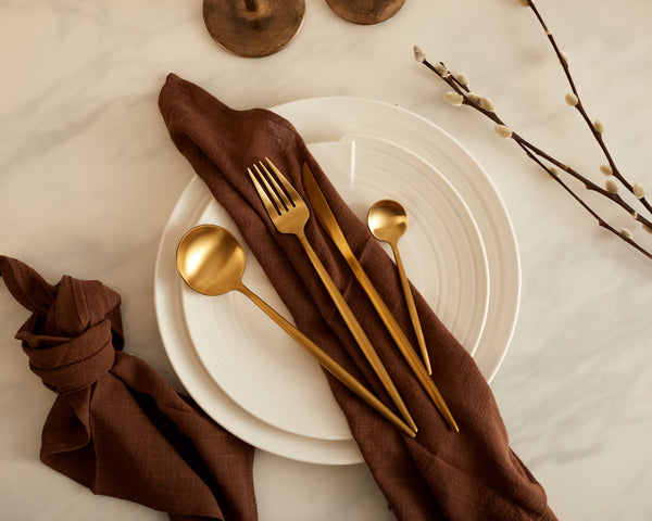Gold Cutlery Stainless Steel Set. Restaurant Quality Flatware from What a Host Home Decor
