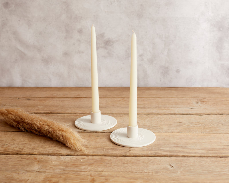 White Taper Conic Vanilla Scented Candles from What a Host Home Decor