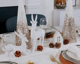 Christmas White Scandi House Candle Holder from What a Host Home Decor. Seasonal Table Decor.