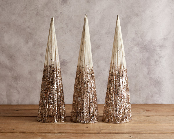 Christmas Table Decorations: Snowed Conic Modern Trees from What a Host Home Decor