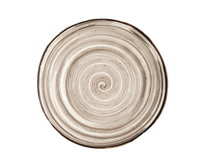 Modern Boho Round Porcelain Plate with Spirals From What a Host Home Decor