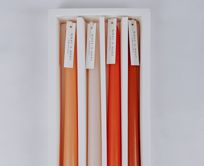 Orange Scented Taper Candles from What a Host Home Decor
