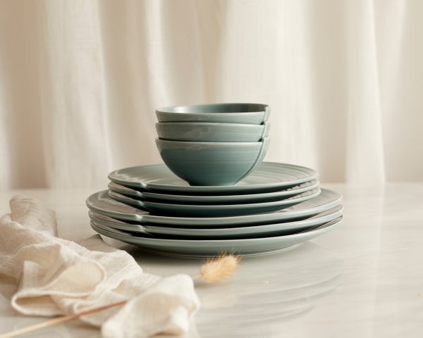 Porcelain Round Starter Plate Green dishwasher and microwave safe. Tableware from What a Host Home Decor