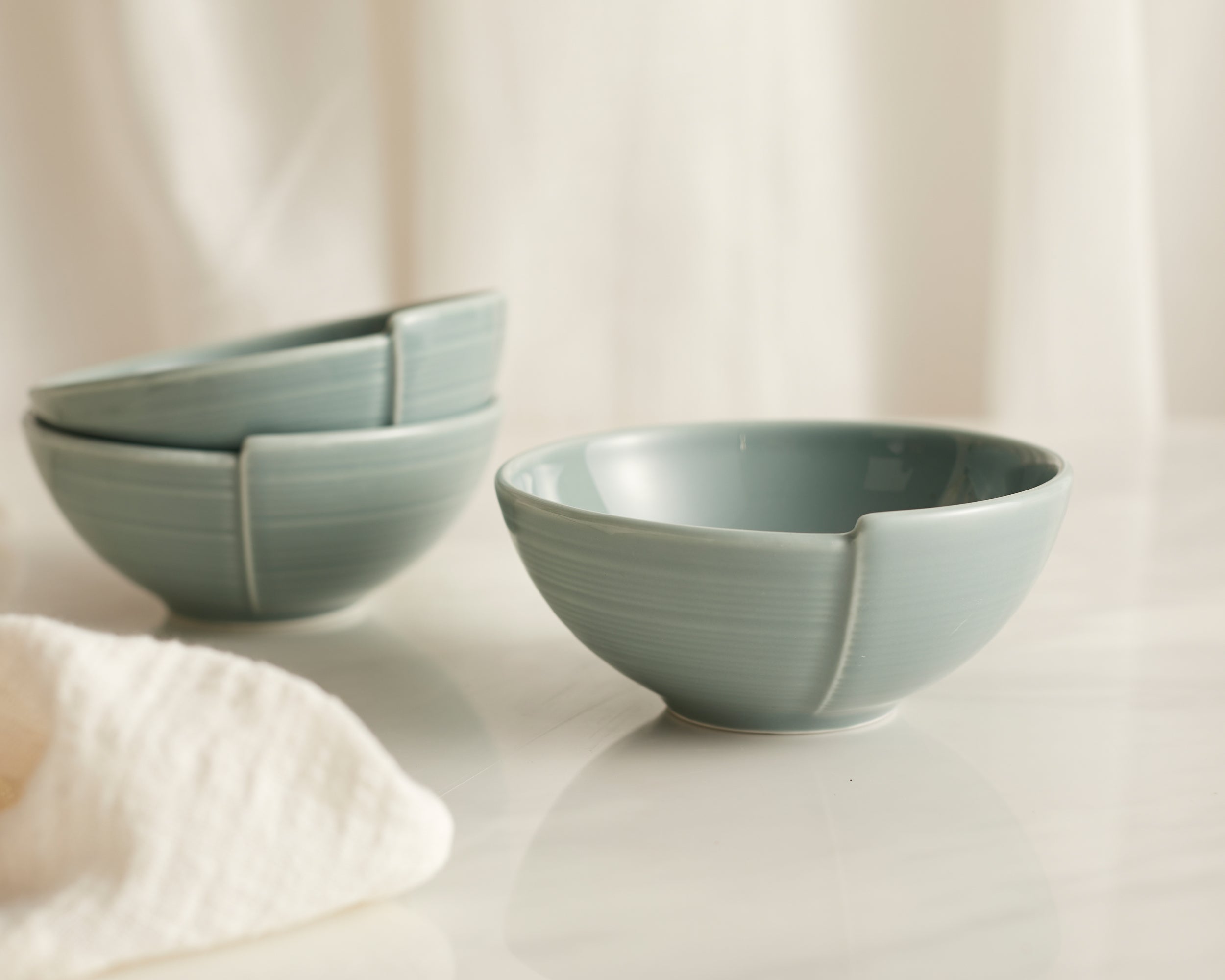 Round Green Porcelain Bowl dishwasher and microwave safe for dessert or soup from What a Host Home Decor