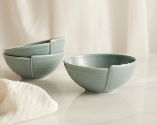 Round Green Porcelain Bowl dishwasher and microwave safe for dessert or soup from What a Host Home Decor