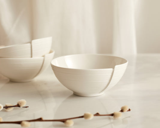 Round White Porcelain Bowl dishwasher and microwave safe for dessert or soup from What a Host Home Decor