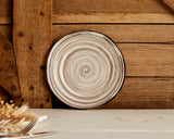 Restaurant Quality Tableware. Modern Boho Round Porcelain Plate with Spirals From What a Host Home Decor