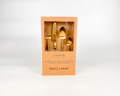 Gold Stainless Steel Cutlery Set. Restaurant Quality Flatware from What a Host Home Decor