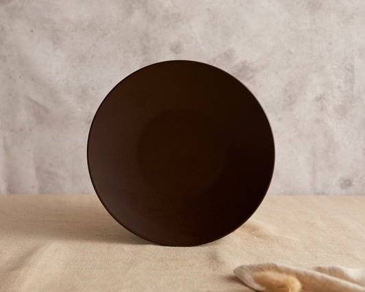 Round Ceramic Brown Round Starter Plate from What a Host Home Decor