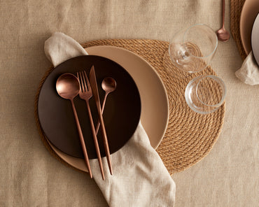 Round Ceramic Brown Round Starter Plate from What a Host Home Decor